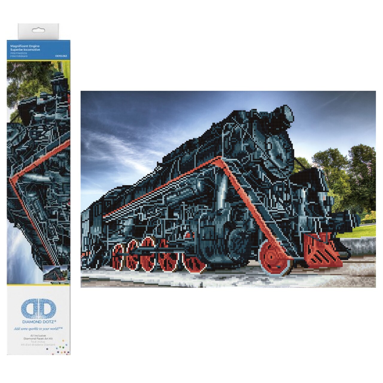 Diamond Dotz Magnificent Engine Train Diamond Painting Kits for Adults - Diamond Art Kits a Relaxing Creative Craft Kit with Dotz Gems 15.8x23.6